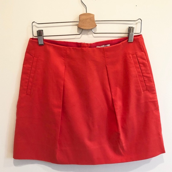 J. Crew Cotton Mini Skirt - Red/Orange - Picture 3 of 8